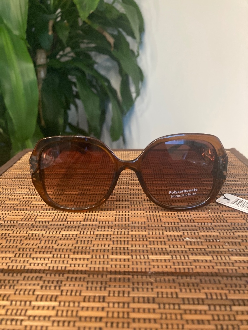 Oversized Round Chain-Link Temple Sunglasses